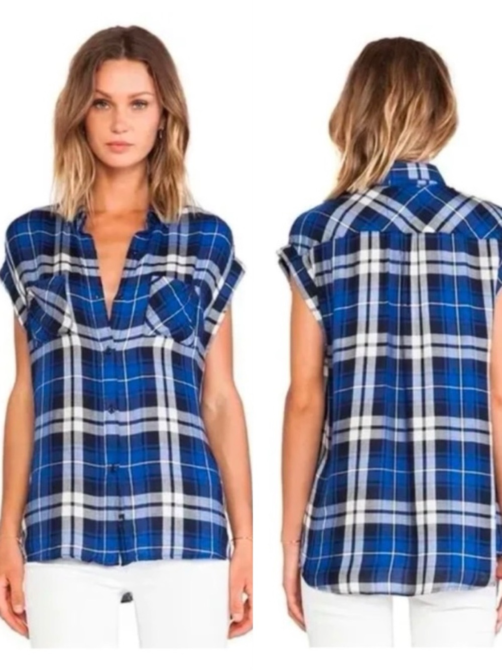 Rails Soft Flannel Blue Plaid Button Down Shirt